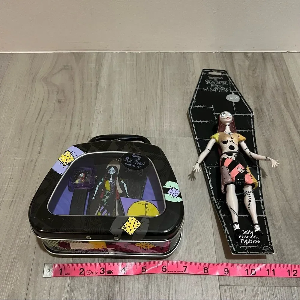 Vintage Disney Nightmare Before Christmas Sally doll, watch, magnet set